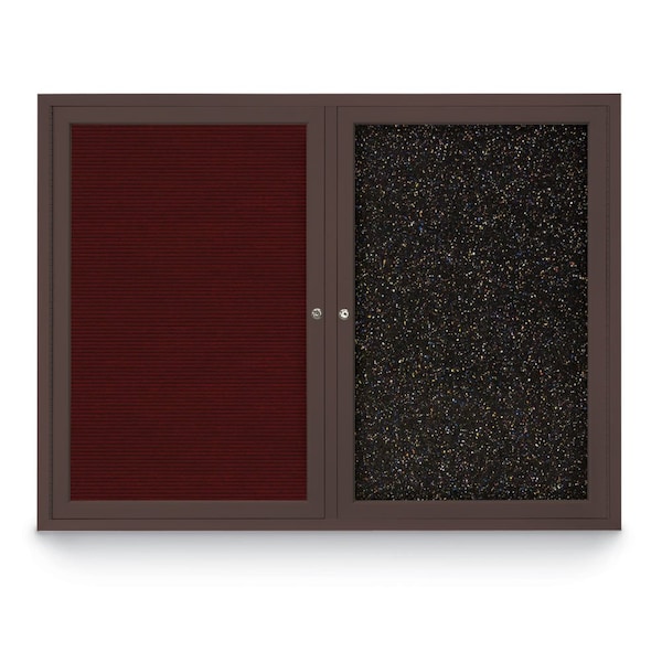 United Visual Products Corkboard, Med Grey /Bronze, 48" x 36" UV416I-BRONZE-MEDGRY - main